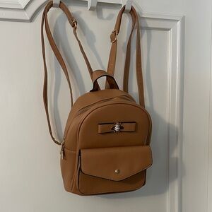 Chic Tan Leather Backpack for Women